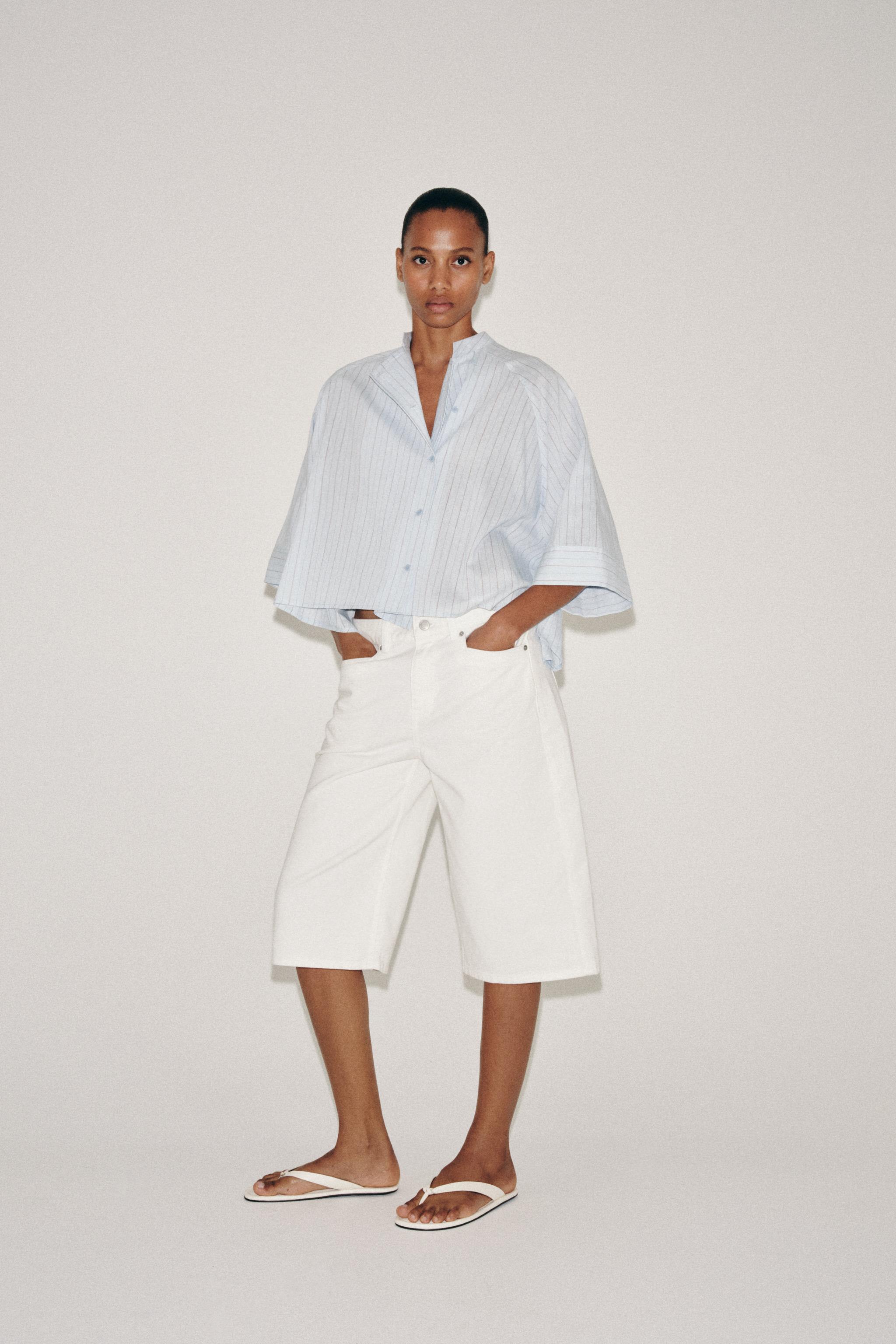 ZW COLLECTION ASYMMETRICAL STRIPED SHIRT